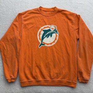 NFL Pro Line Miami Dolphins Orange Graphic Crewneck Sweatshirt Mens Size M